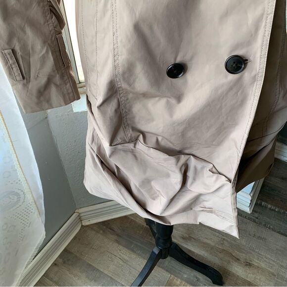 Re Verofonna Pleated Trench Coat Ruched Sleeve Size 38 Taupe Japanese designer - Picture 4 of 14